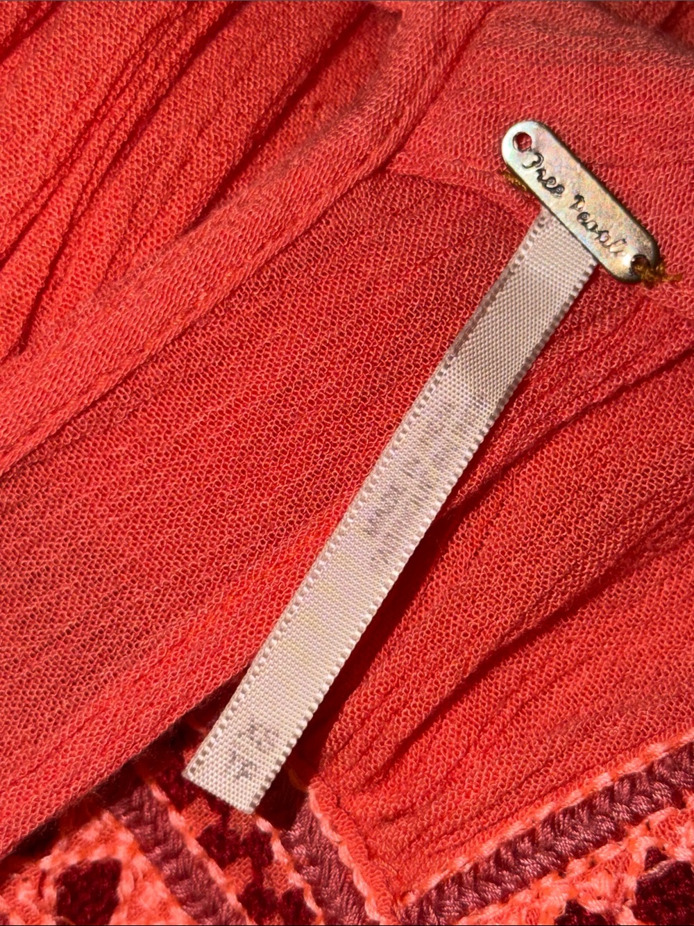 RARE Free People Coral Sleeveless Boho embroidered Wide Leg Jumpsuit sz XS - Picture 7 of 15